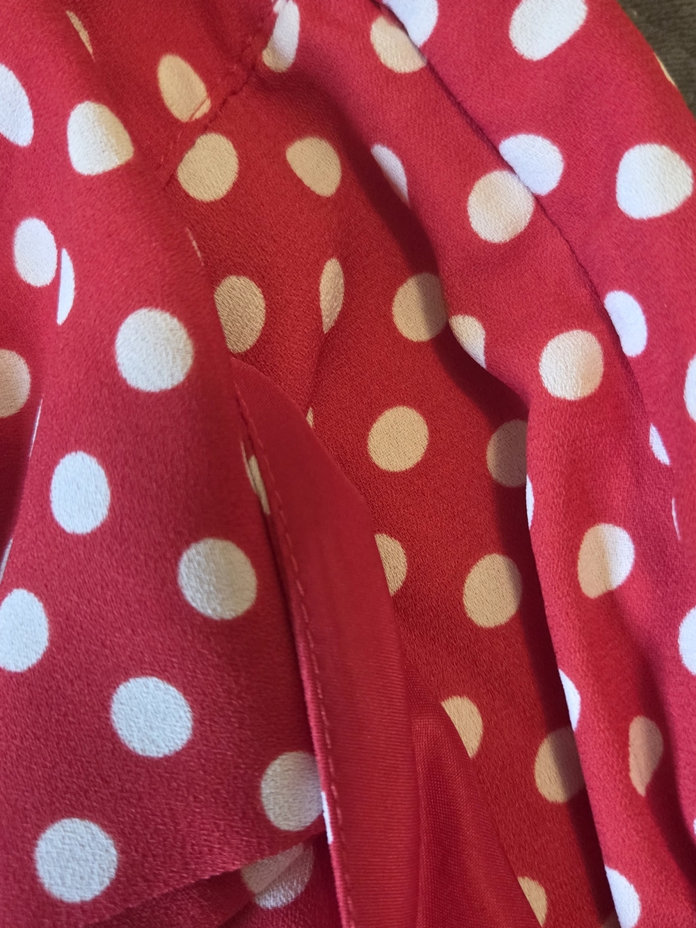 DISNEY High-Waist Red Polka Dot Shorts with Front Bow - Picture 7 of 7